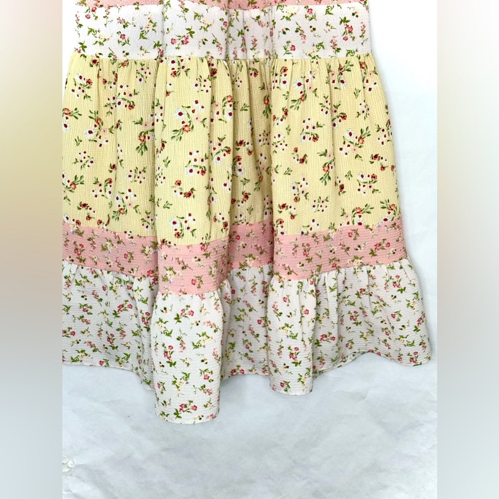 Bonnie Jean Smocked Pink / Yellow Floral Sun Dress - Picture 9 of 16